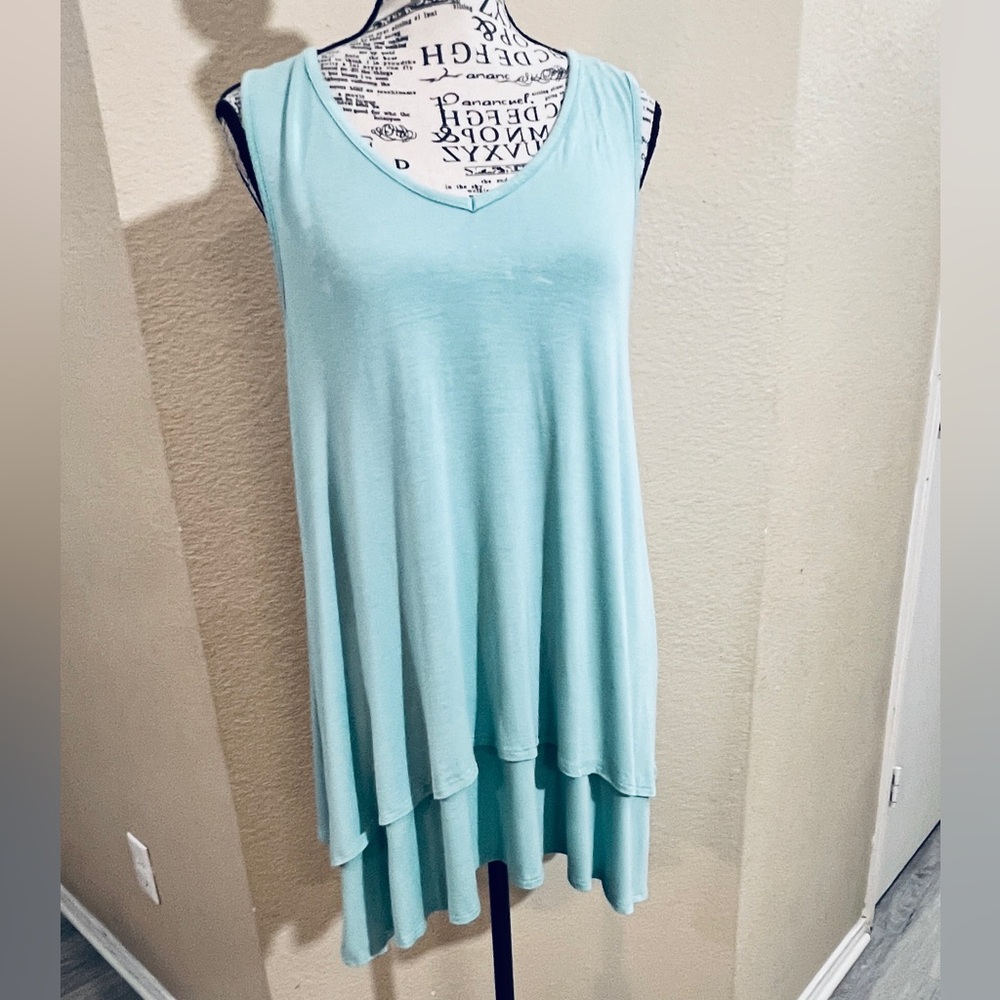 Honeyme Light Turquoise‎ Sleeveless Top
